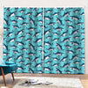 Angry Shark Pattern Print Pencil Pleat Curtains