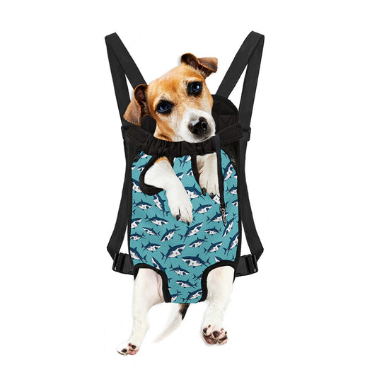 Angry Shark Pattern Print Pet Carrier Backpack