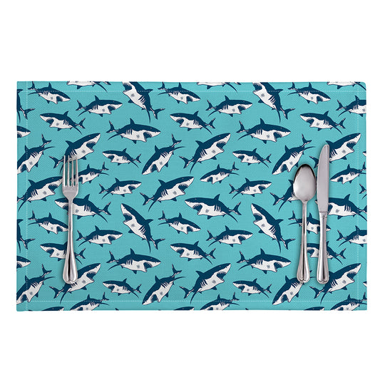 Angry Shark Pattern Print Placemat
