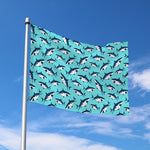Angry Shark Pattern Print Polyester Flag