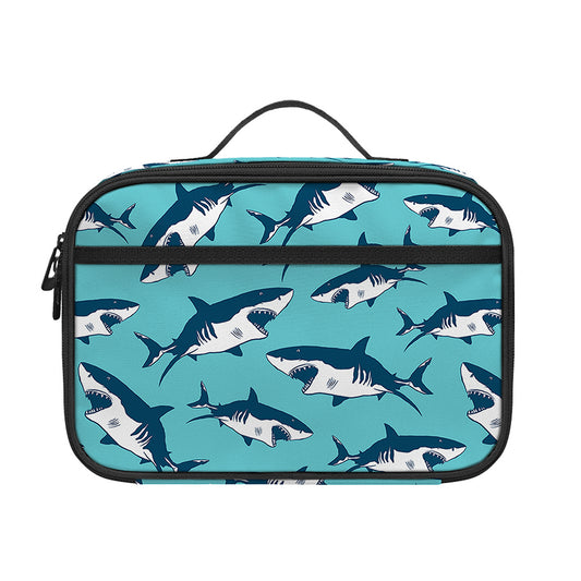 Angry Shark Pattern Print Portable Lunch Bag