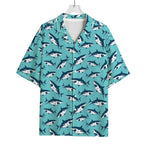 Angry Shark Pattern Print Rayon Hawaiian Shirt