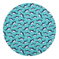Angry Shark Pattern Print Round Blanket