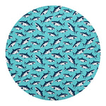 Angry Shark Pattern Print Round Blanket