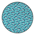 Angry Shark Pattern Print Round Floor Mat