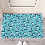 Angry Shark Pattern Print Rubber Doormat