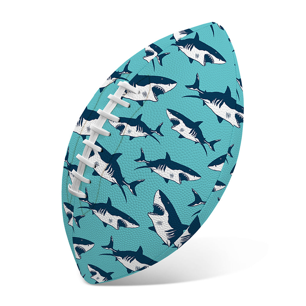 Angry Shark Pattern Print Rugby Ball