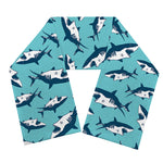 Angry Shark Pattern Print Scarf