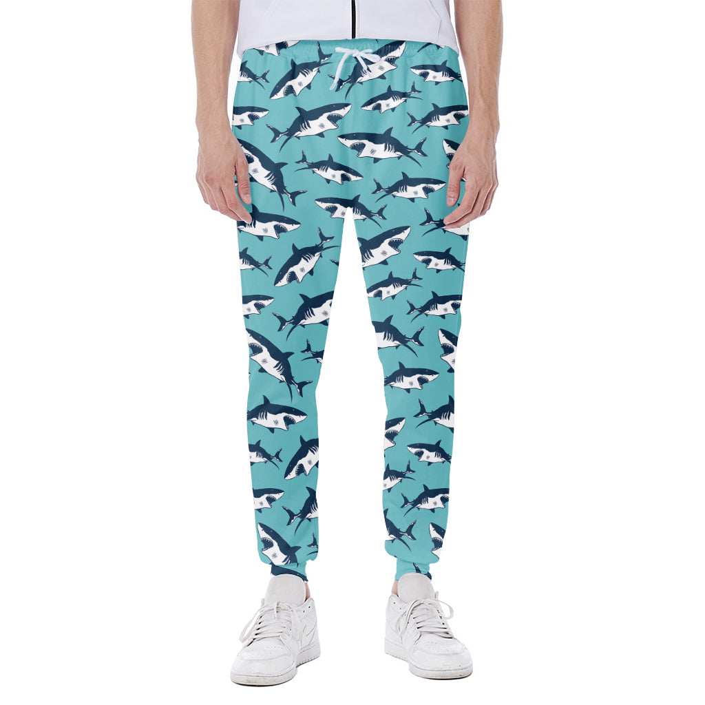 Angry Shark Pattern Print Scuba Joggers