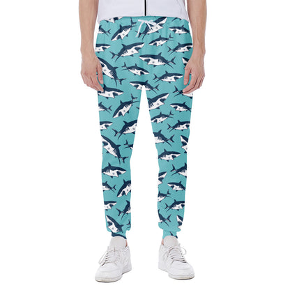 Angry Shark Pattern Print Scuba Joggers