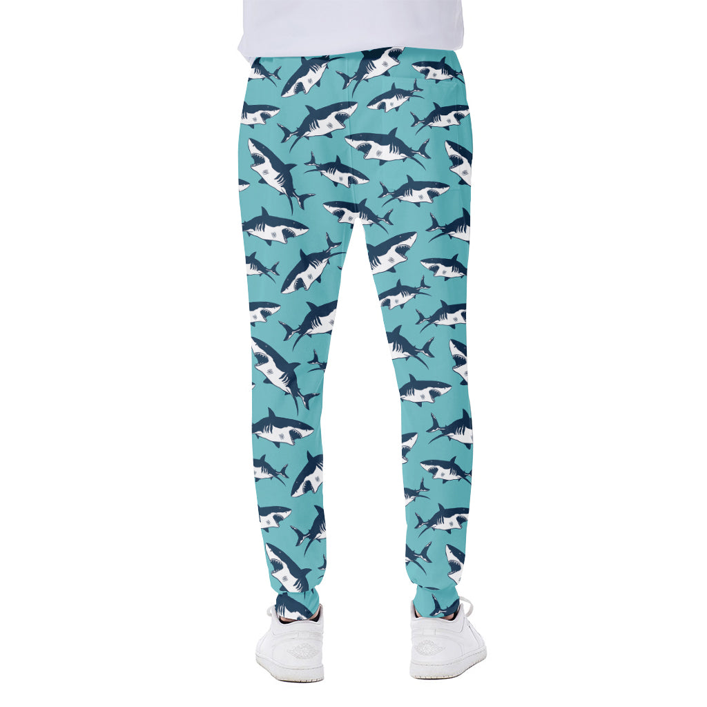 Angry Shark Pattern Print Scuba Joggers