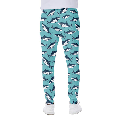 Angry Shark Pattern Print Scuba Joggers