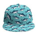 Angry Shark Pattern Print Snapback Cap