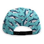 Angry Shark Pattern Print Snapback Cap