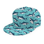 Angry Shark Pattern Print Snapback Cap