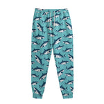 Angry Shark Pattern Print Sweatpants