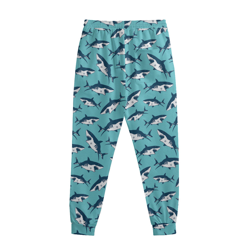 Angry Shark Pattern Print Sweatpants