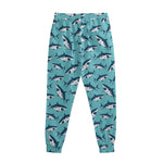 Angry Shark Pattern Print Sweatpants