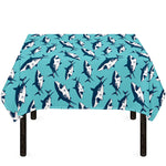 Angry Shark Pattern Print Tablecloth