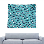 Angry Shark Pattern Print Tapestry