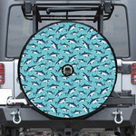 Angry Shark Pattern Print Tire Cover With Camera Hole