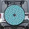 Angry Shark Pattern Print Tire Cover With Camera Hole