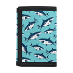Angry Shark Pattern Print Trifold Wallet