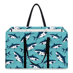 Angry Shark Pattern Print Utility Tote Bag