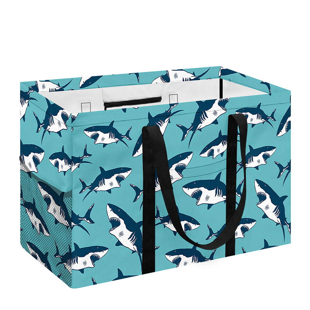 Angry Shark Pattern Print Utility Tote Bag