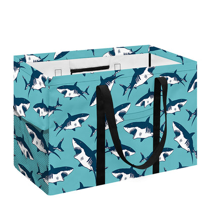 Angry Shark Pattern Print Utility Tote Bag