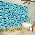Angry Shark Pattern Print Wall Sticker