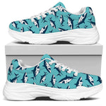 Angry Shark Pattern Print White Chunky Shoes