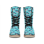 Angry Shark Pattern Print Winter Boots