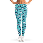 Angry Shark Pattern Print Women's Leggings