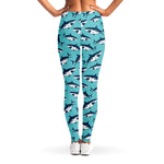 Angry Shark Pattern Print Women's Leggings