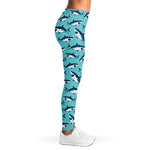 Angry Shark Pattern Print Women's Leggings