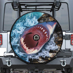 Angry Shark Print Tire Cover With Camera Hole