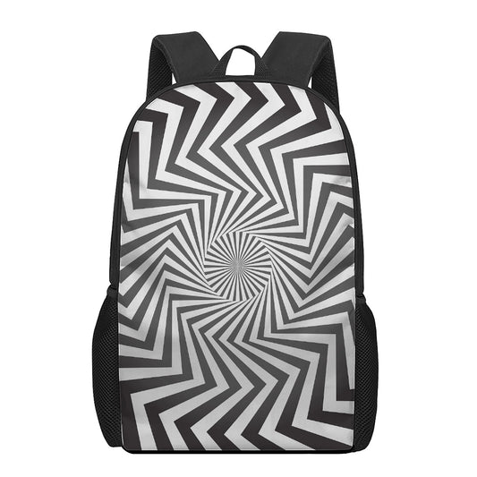 Angular Swirl Motion Illusion Print 17 Inch Backpack