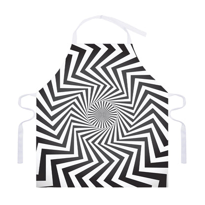 Angular Swirl Motion Illusion Print Adjustable Apron
