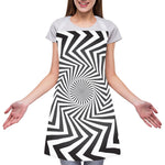 Angular Swirl Motion Illusion Print Adjustable Apron