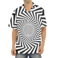 Angular Swirl Motion Illusion Print Aloha Shirt