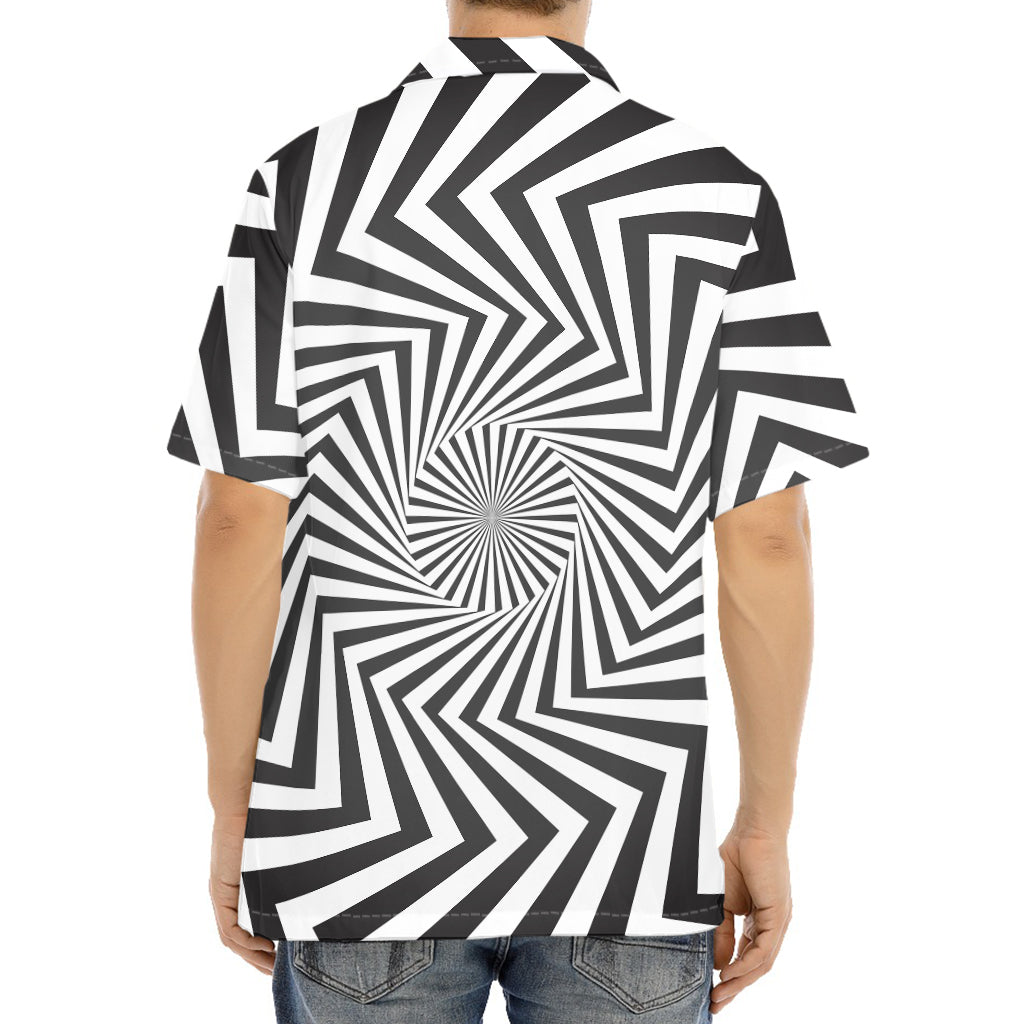 Angular Swirl Motion Illusion Print Aloha Shirt