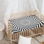 Angular Swirl Motion Illusion Print Baby Crib Sheet
