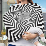 Angular Swirl Motion Illusion Print Baby Seat Cover