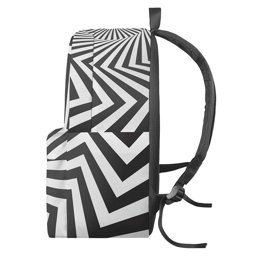 Angular Swirl Motion Illusion Print Backpack