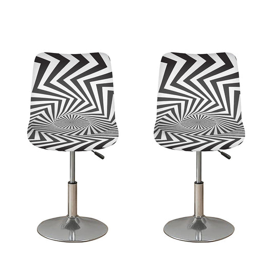 Angular Swirl Motion Illusion Print Bar Stool Covers