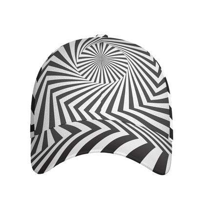 Angular Swirl Motion Illusion Print Baseball Cap