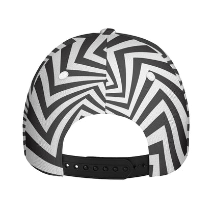 Angular Swirl Motion Illusion Print Baseball Cap