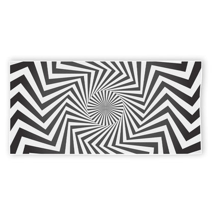 Angular Swirl Motion Illusion Print Beach Towel