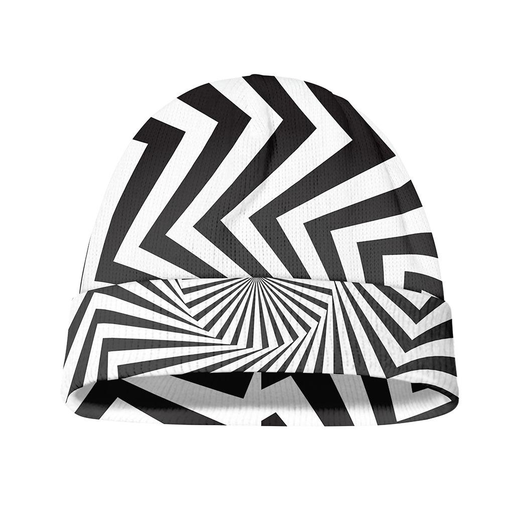 Angular Swirl Motion Illusion Print Beanie